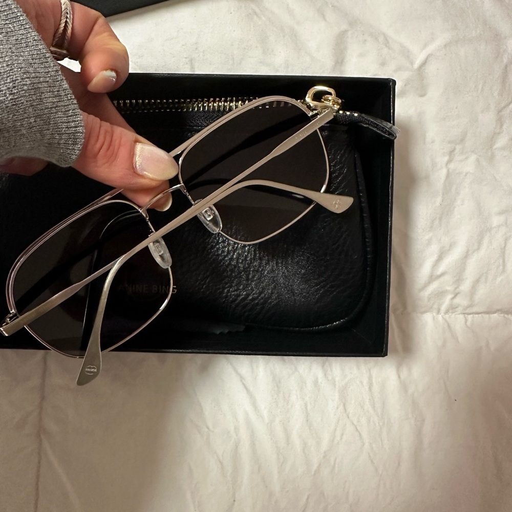 Anine Bing Highland Sunglasses in silver - Picture 9 of 9